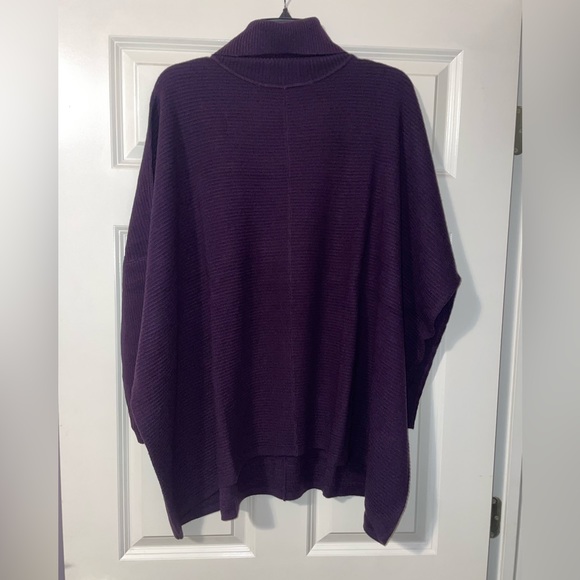 NY & Company purple batwing turtle neck tunic sweater - Picture 2 of 8